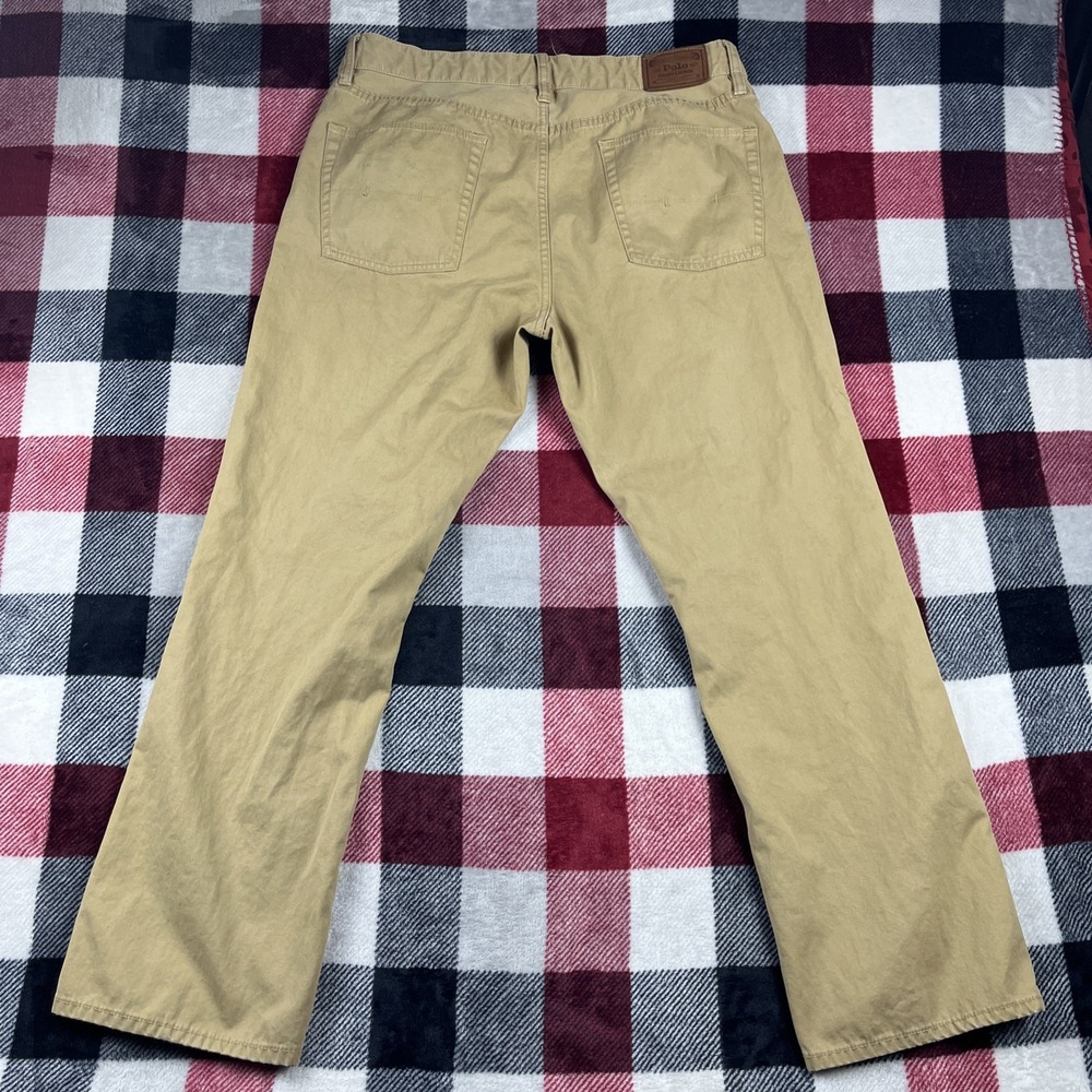 Polo Ralph Lauren Pants Men 35x30(34x29") Tan 5 Pocket Chino Straight Leg Twill